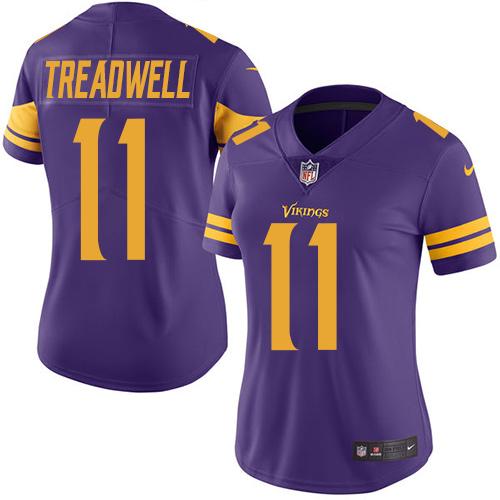 Nike Vikings #11 Laquon Treadwell Purple Women's Stitched NFL Limited Rush Jersey